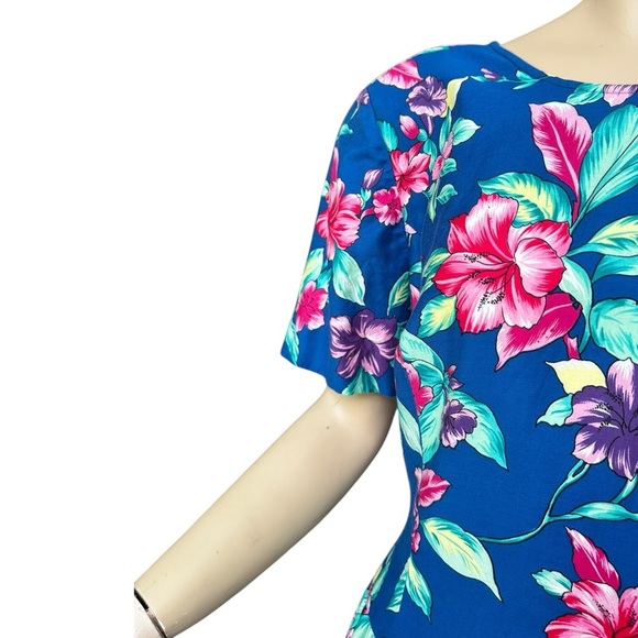 Vintage Liz Claiborne Hawaiian Print Floral Dress - Picture 4 of 9